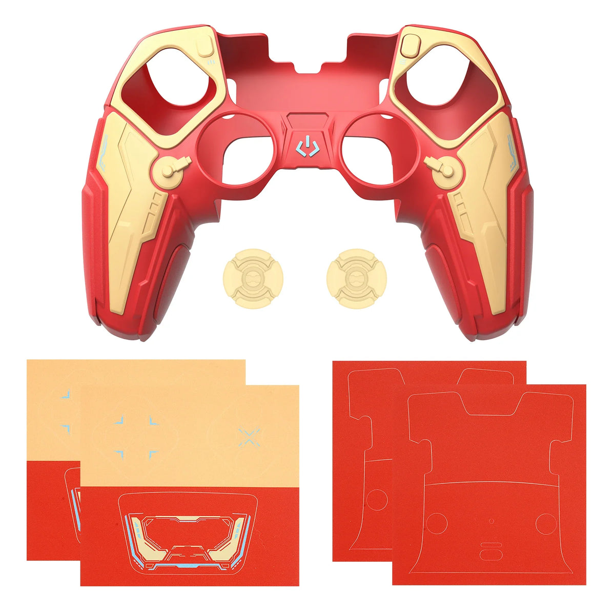 PlayVital Silicone Shockproof Case for PS5 Edge Controller - Stellar Mecha Anti-slip Grip Protector Cover with Joystick Caps