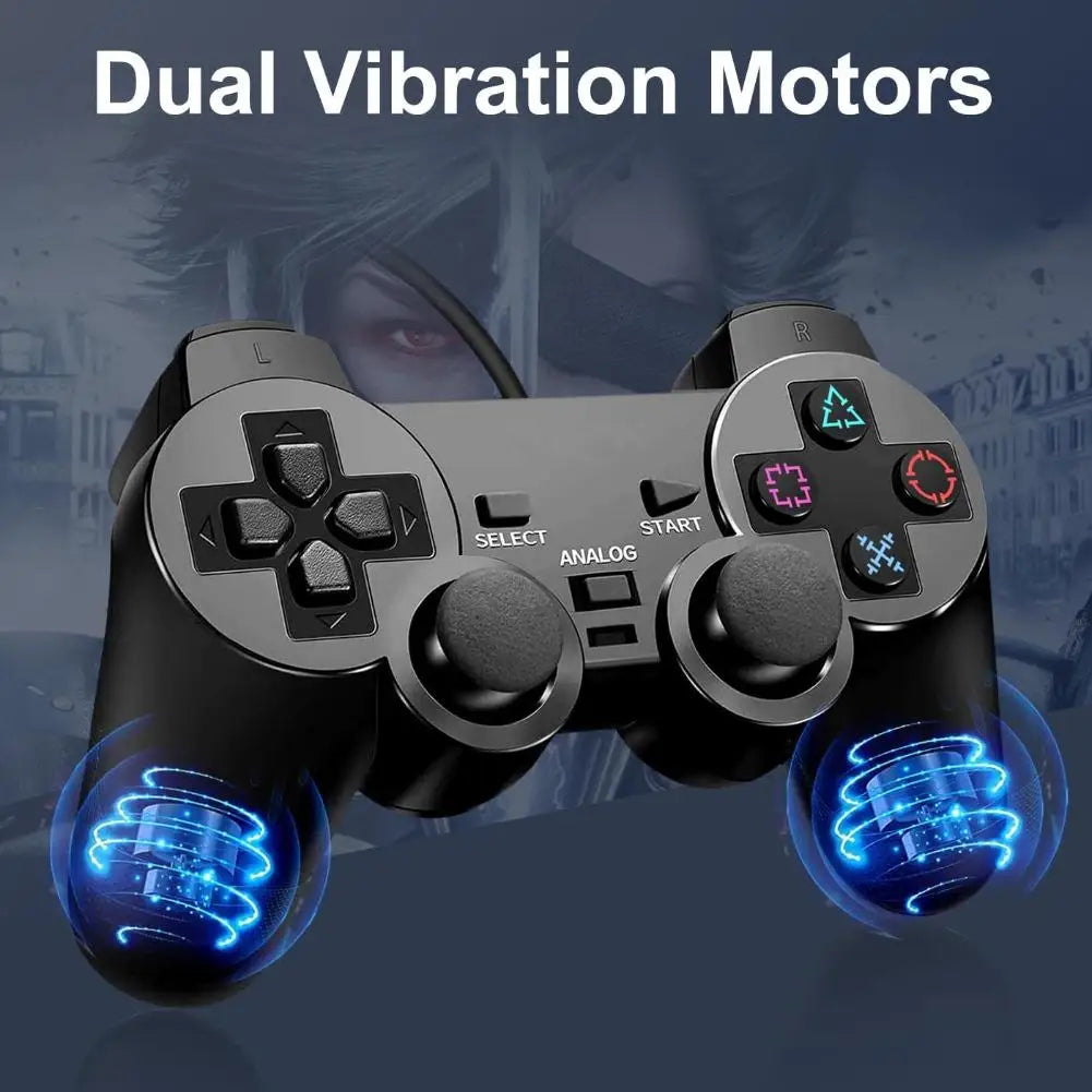 Wired Gamepad Controller for PS1/PS2/PS2 Slim Console Transparent Dual Motor Vibration Joypad Joystick Gaming Accessories