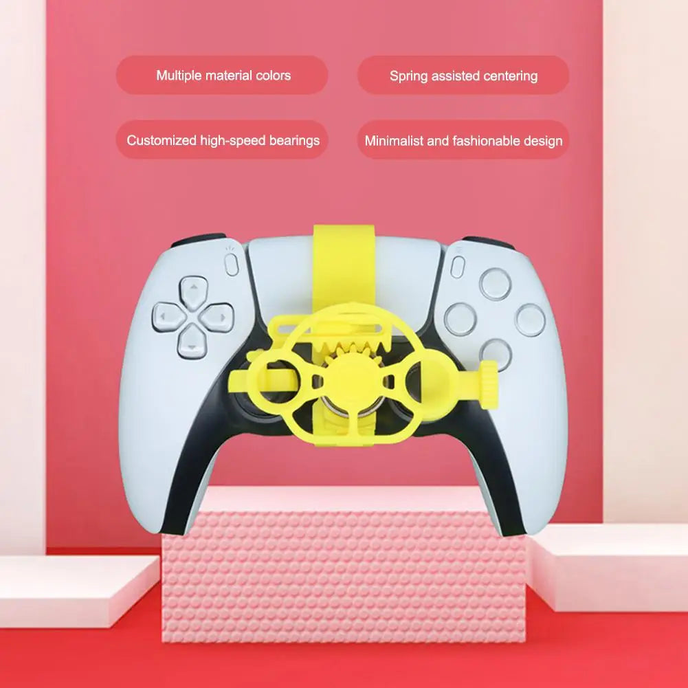 Colorful Mini Steering Wheel for PS5 Controller, 3D Printed Kit