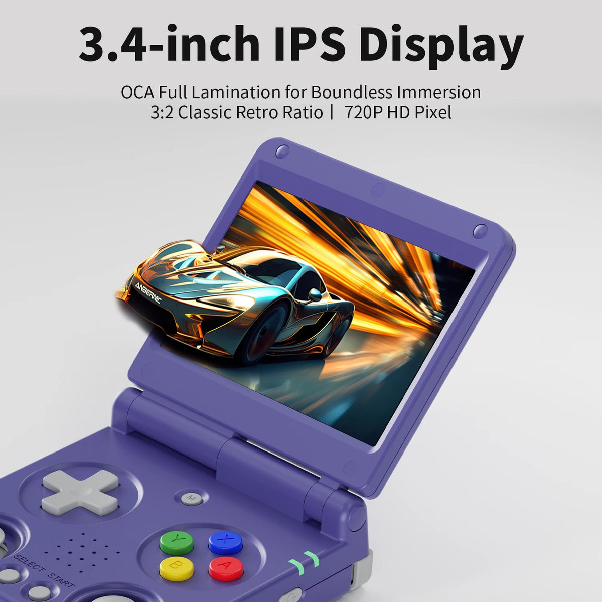 Anbernic RG34XXSP Flip Retro Handheld 3.4-Inch IPS 5K Games