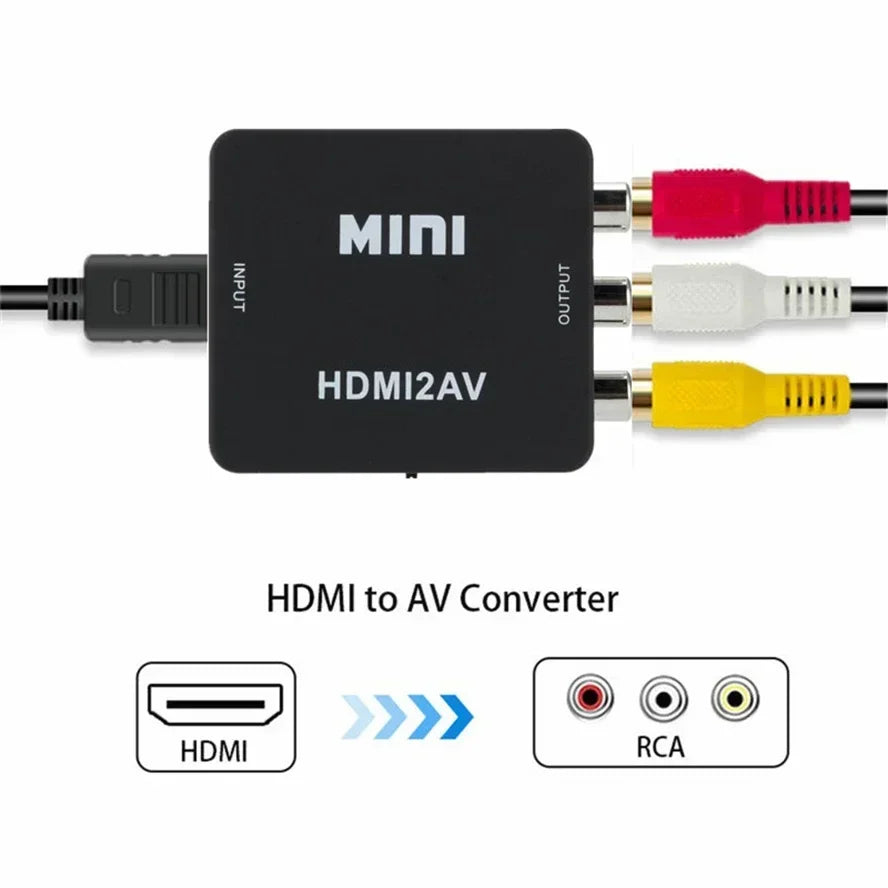 1080P HDMI-compatible to RCA AV Adapter RCA AV to HDMI-compatible CVSB LR Video Composite AV Scaler Converter for PC TV Xbox PS3