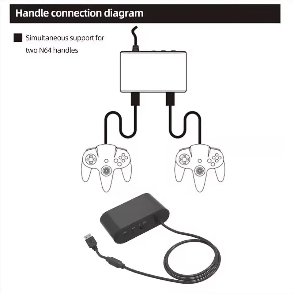N64 Controller Adapter for SWITCH OLED PC – Turbo Function Classic Controller Converter For Gaming Accessories