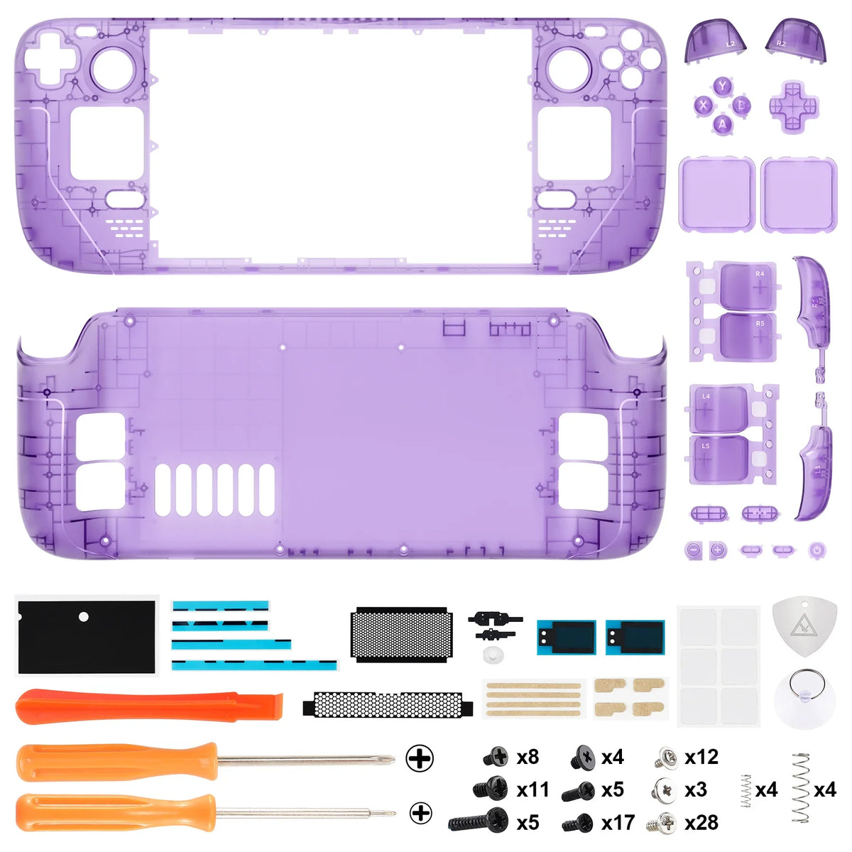eXtremeRate Steam Deck Clear DIY Shell, LCD or OLED