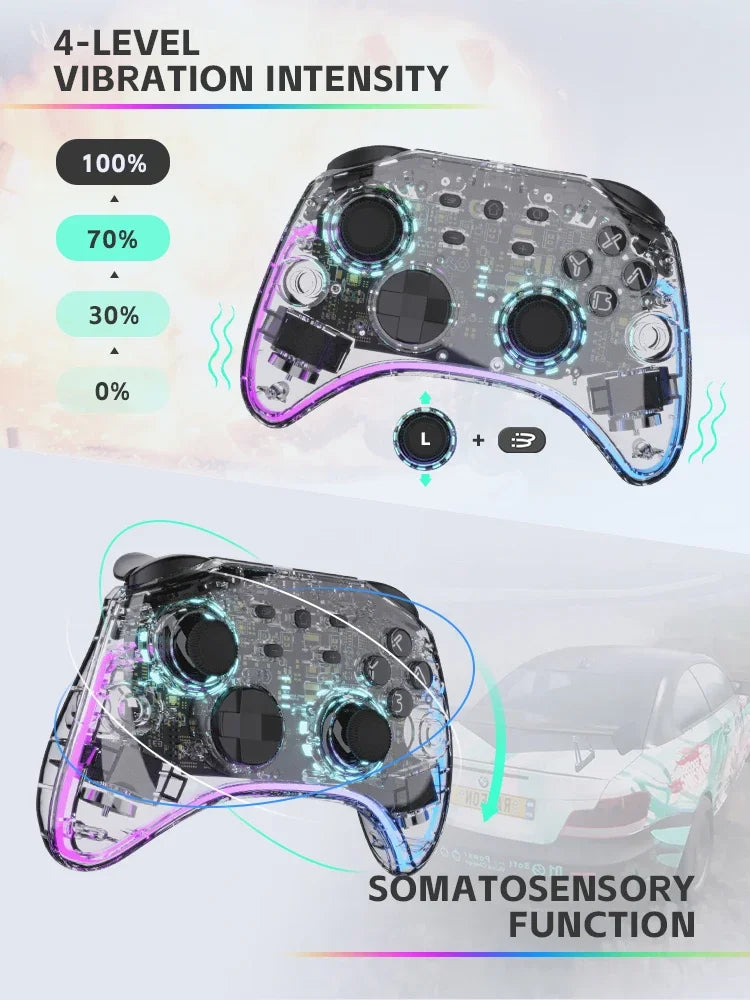 DATA FROG GG04 Transparent Wireless Controller for Switch OLED