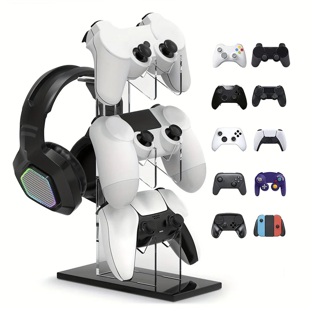 PS5 PS4 3-Layer Controller & Headphone Holder, Universal Stand