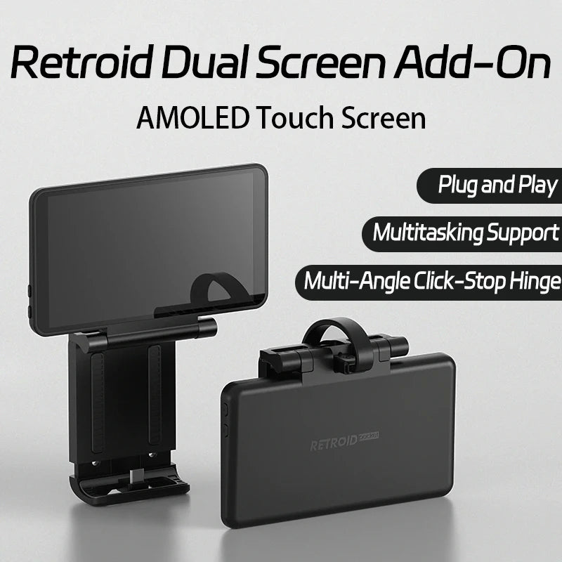 For RP6 RP5 ODIN3  Retroid Dual Screen Add-on Expand 5.5 Inch Oled Screen Back Clip Design With TypeC Plug