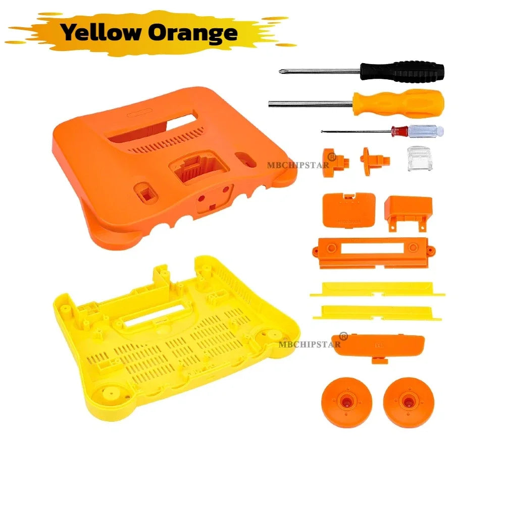 Translucent Clear Replacement Housing Shell 10 Optional Colors Fit All Region for N64 Classic Retro Video Game Console Case