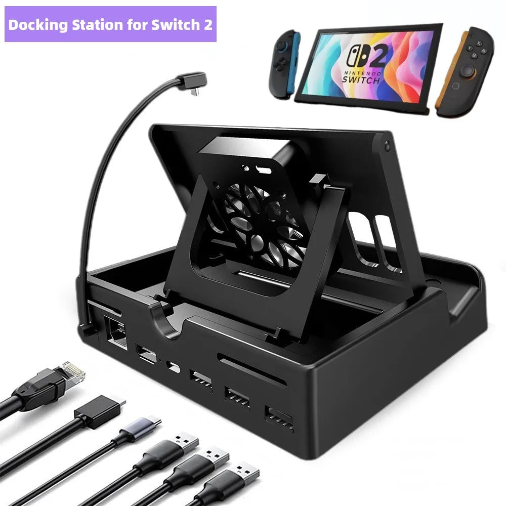 6-in-1 Dock for Nintendo Switch 2 with Cooling Fan, ROG Ally