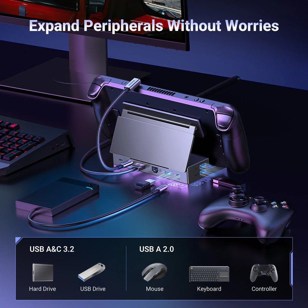 UGREEN 9-in-1 Dock for Steam Deck, Legion Go, ROG X, HDMI or DP