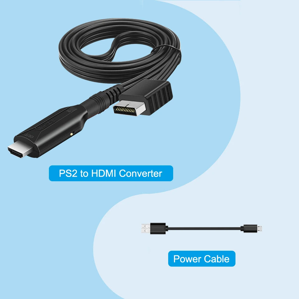 Portable PS1 PS2  to HDMI 480i/480p/576i Audio Video Converter Supports All PS2/PS1 Display Modes PS2 TO HDMI