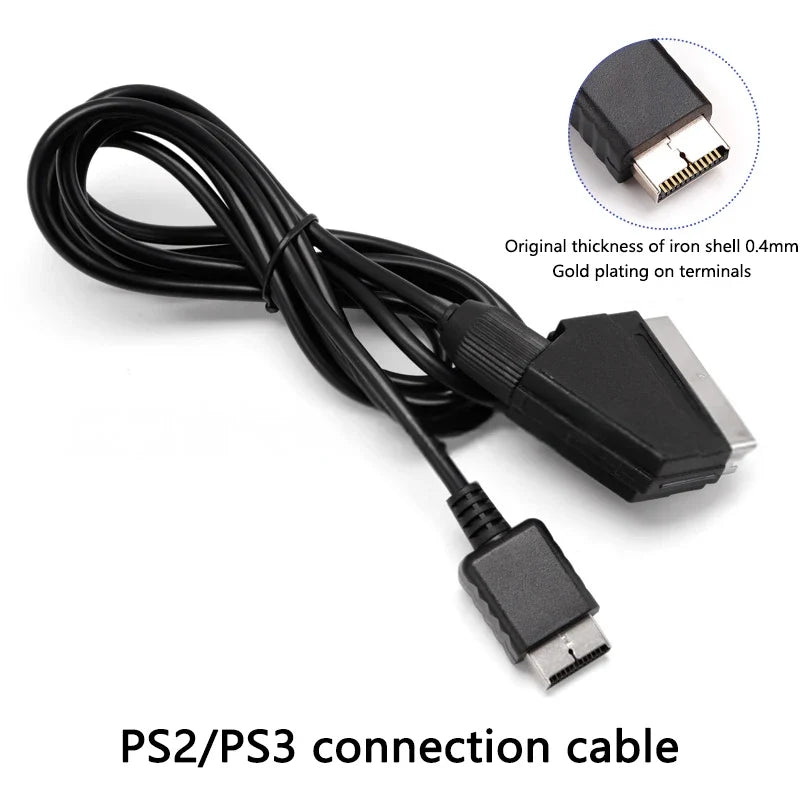 Replacement Real RGB SCART Cable TV AV Lead Connection Cable Playstation PS1 PS2 PS3 Slim PAL NTSC Consoles