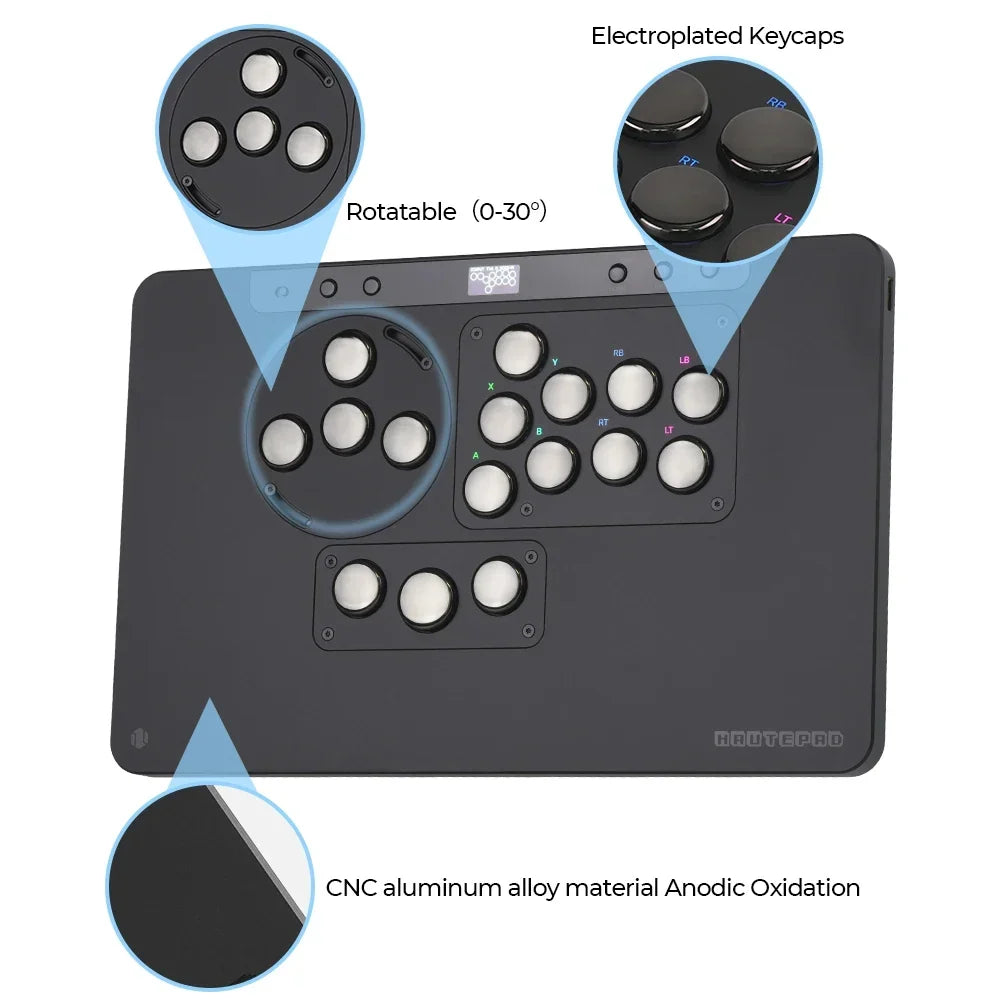 Haute42-COSMOX X Series Leverless Controller Replaceable Module Joystick Keyboard Arcade For PC/ Ps4 / Ps5 Switch Steam Hitbox