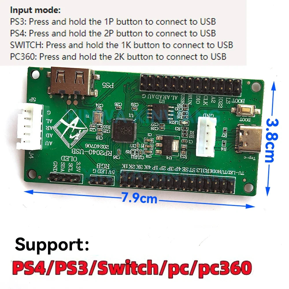 XINWANG ZXL-PICO USB Encoder Board for Hitbox, PC, PS4, Switch