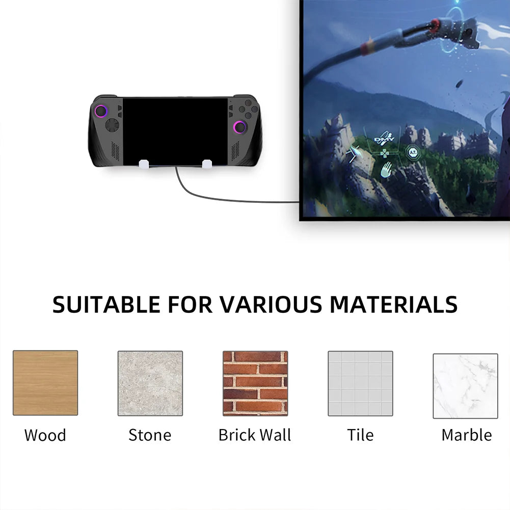 Wall Stand Holder Space Saver Console Dock Bracket Stable Wall Storage Stand for ROG Ally X/PS5 Portal/Steam Deck
