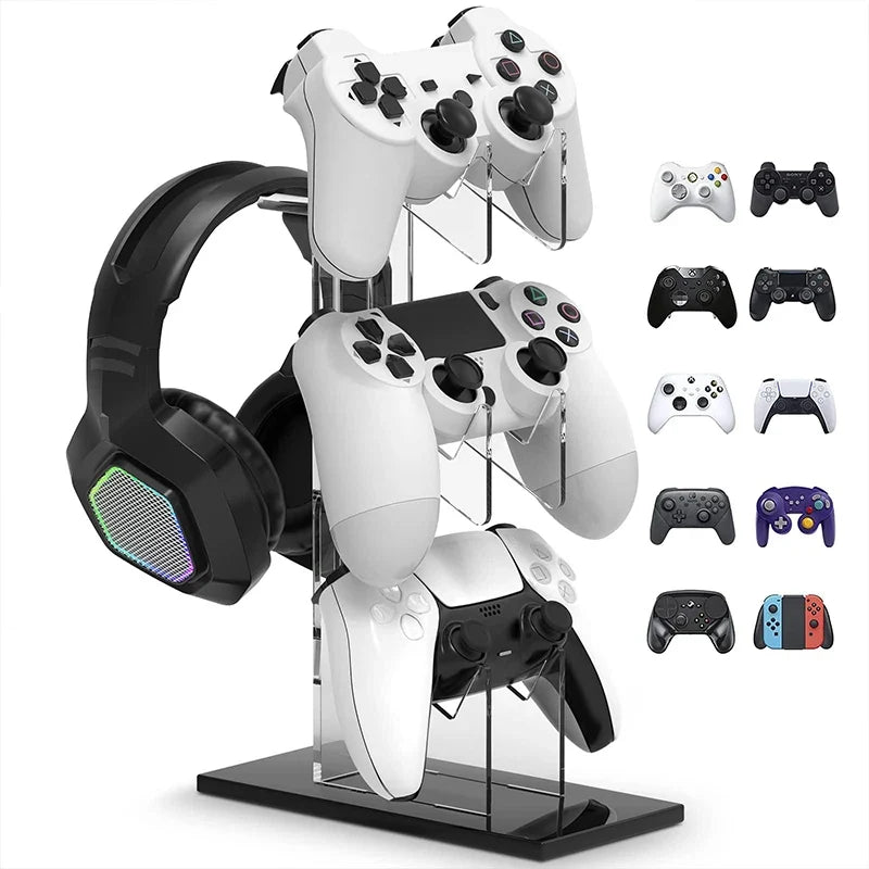 PS5 PS4 3-Layer Controller & Headphone Holder, Universal Stand