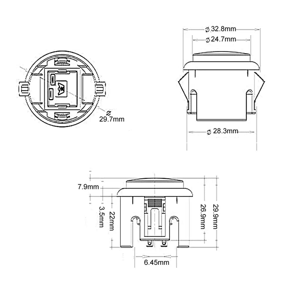 12pcs Copy Sanwa Buttons 30mm 24mm Arcade Push Button Switch Baolian Circle Buttons Micro Switch For Arcade DIY Kit