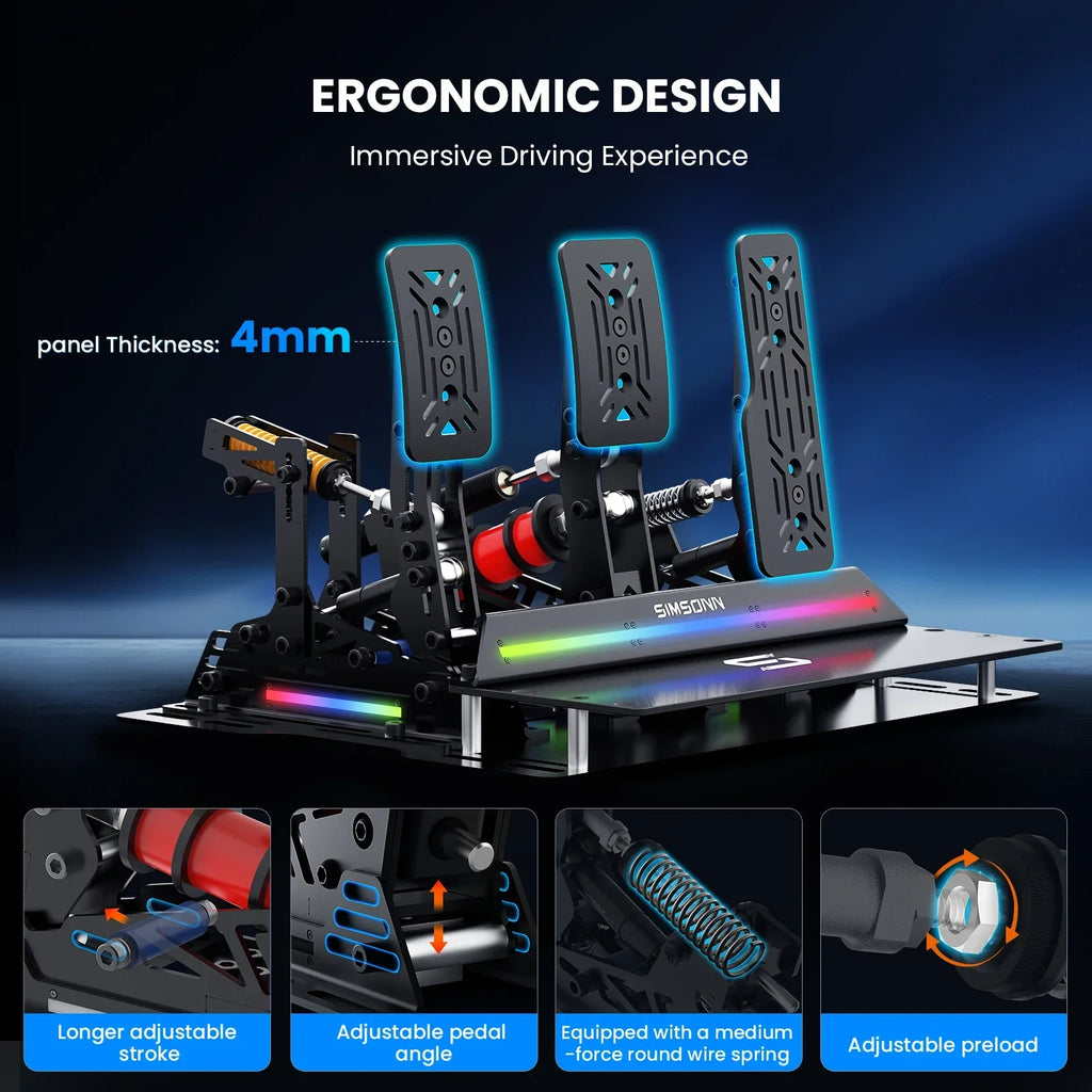 SIMSONN PRO X Ultra Sim Racing Pedals, Load Cell, Hydraulic, PC