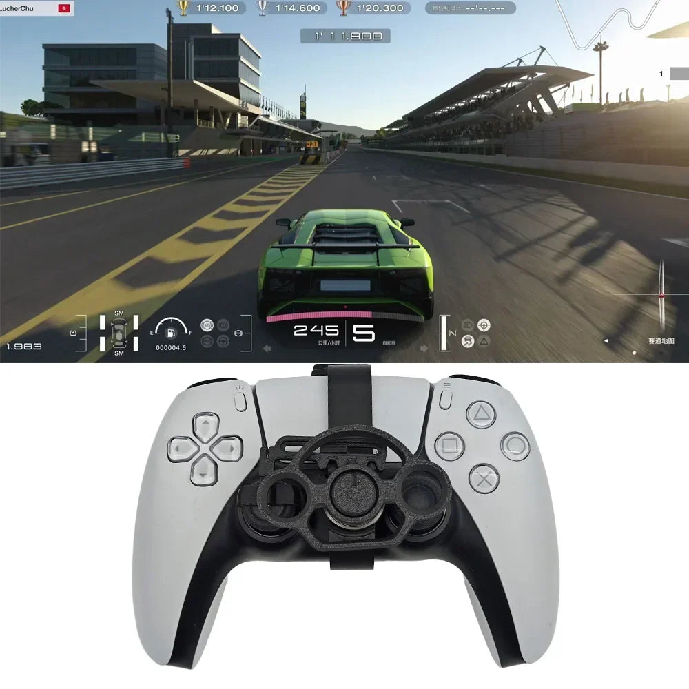 Mini Steering Wheel for PS5 Pro/Slim for PS5 Game Controller Auxiliary Black Replacement 3D Printing Accessories