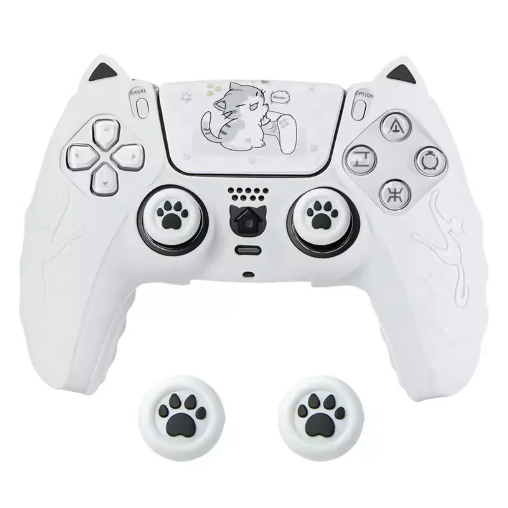 Cat Silicone Skin for PS5 Controller, Thumb Grips Protector