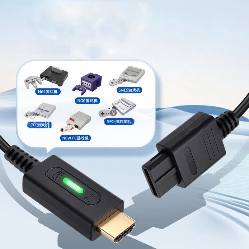 High quality For N64 NGC SNES SFC NEWFC SFC-JR Console 1080P Gold Plated HDMI Adapter Cable HD Video Conversion Accessory