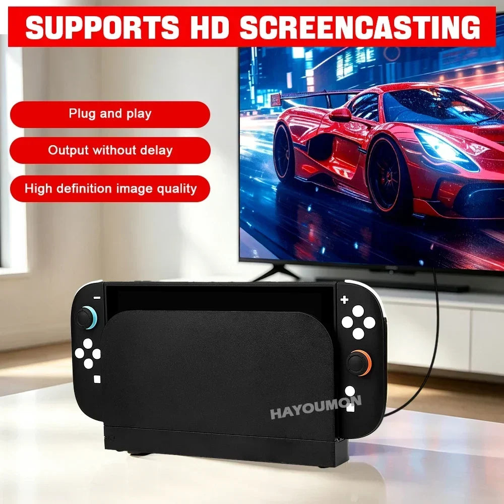New Black TV Dock Charger Station Stand For Switch 2 Charging Dock HDMI-Compatible TV DOCK Charging Base For Switch 2