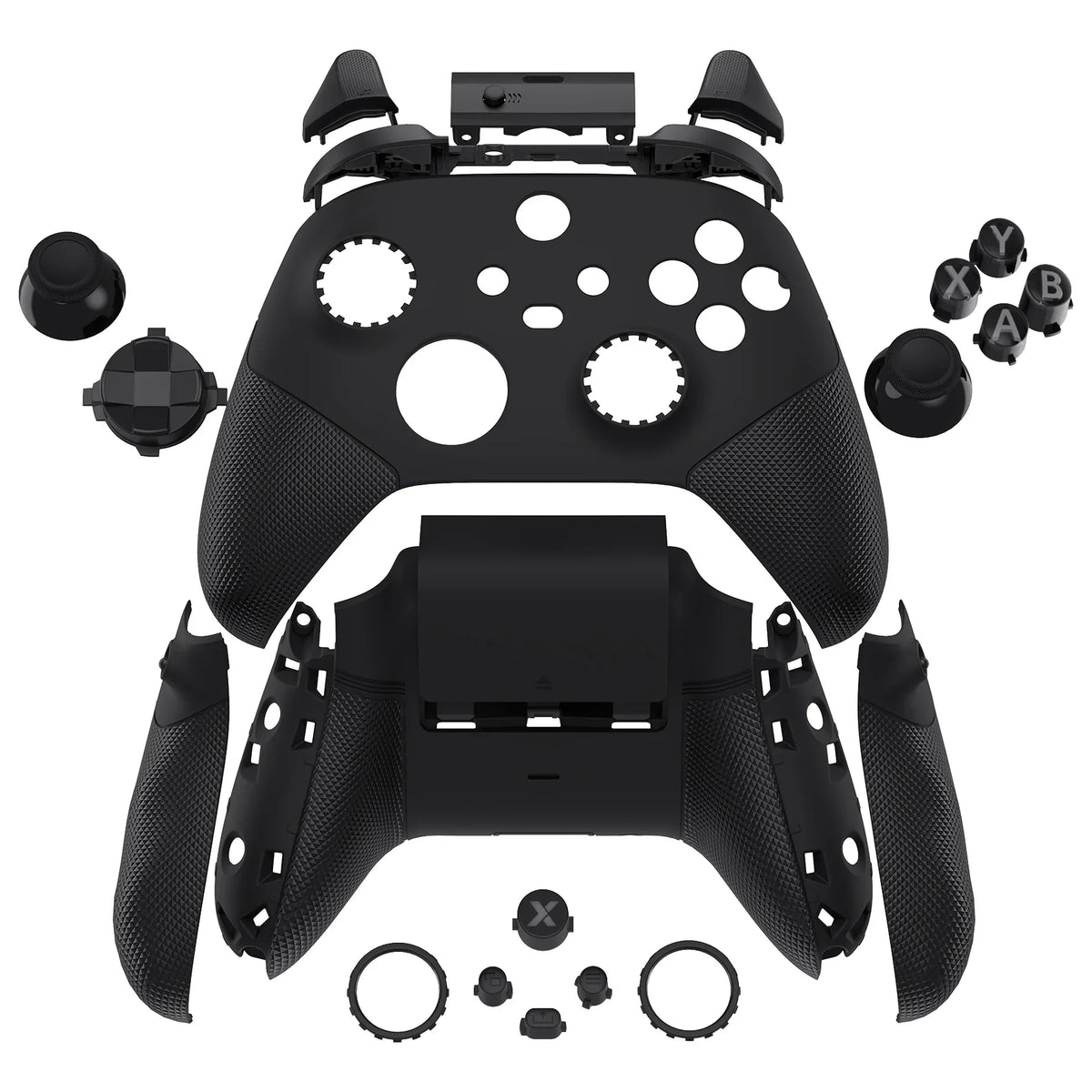 eXtremeRate ASR Version Full Set Shell Buttons for Xbox Core Controller (Xbox Series X & S Controller) - Diamond Textured Black
