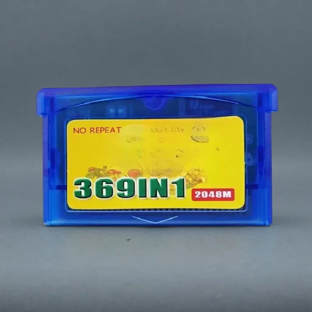 369 in 1 GBA Game Cartridge 32-Bit Retro Game Combo Card with English Software Ideal Holiday Gift for Kids
