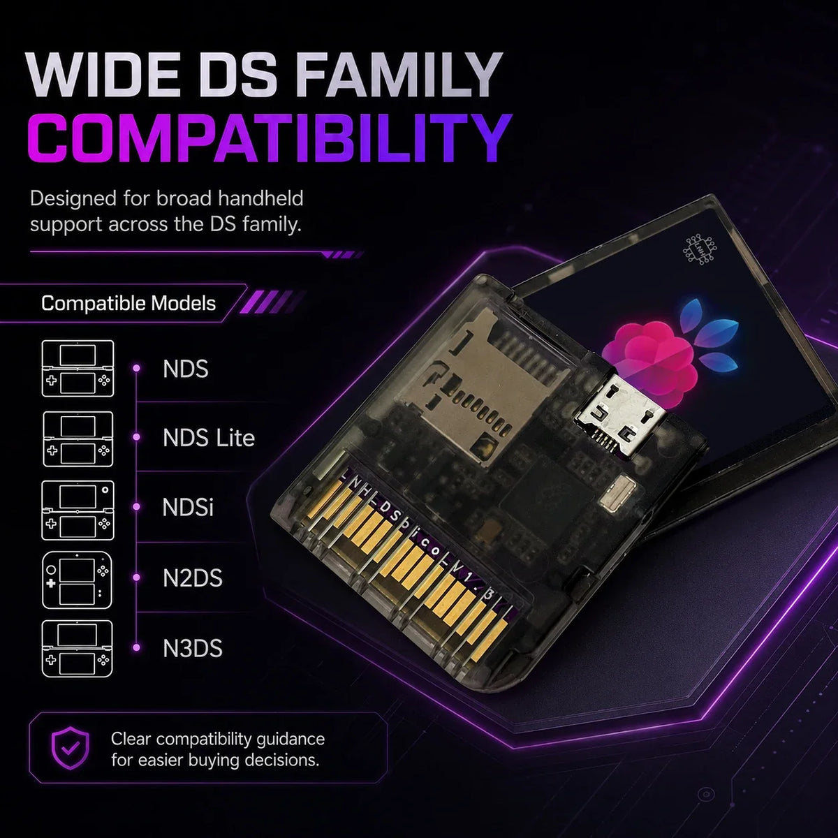 DSpico V1.3 Open-Source Flash Cart 32Mbit RP2040 for NDS/DSi/3DS