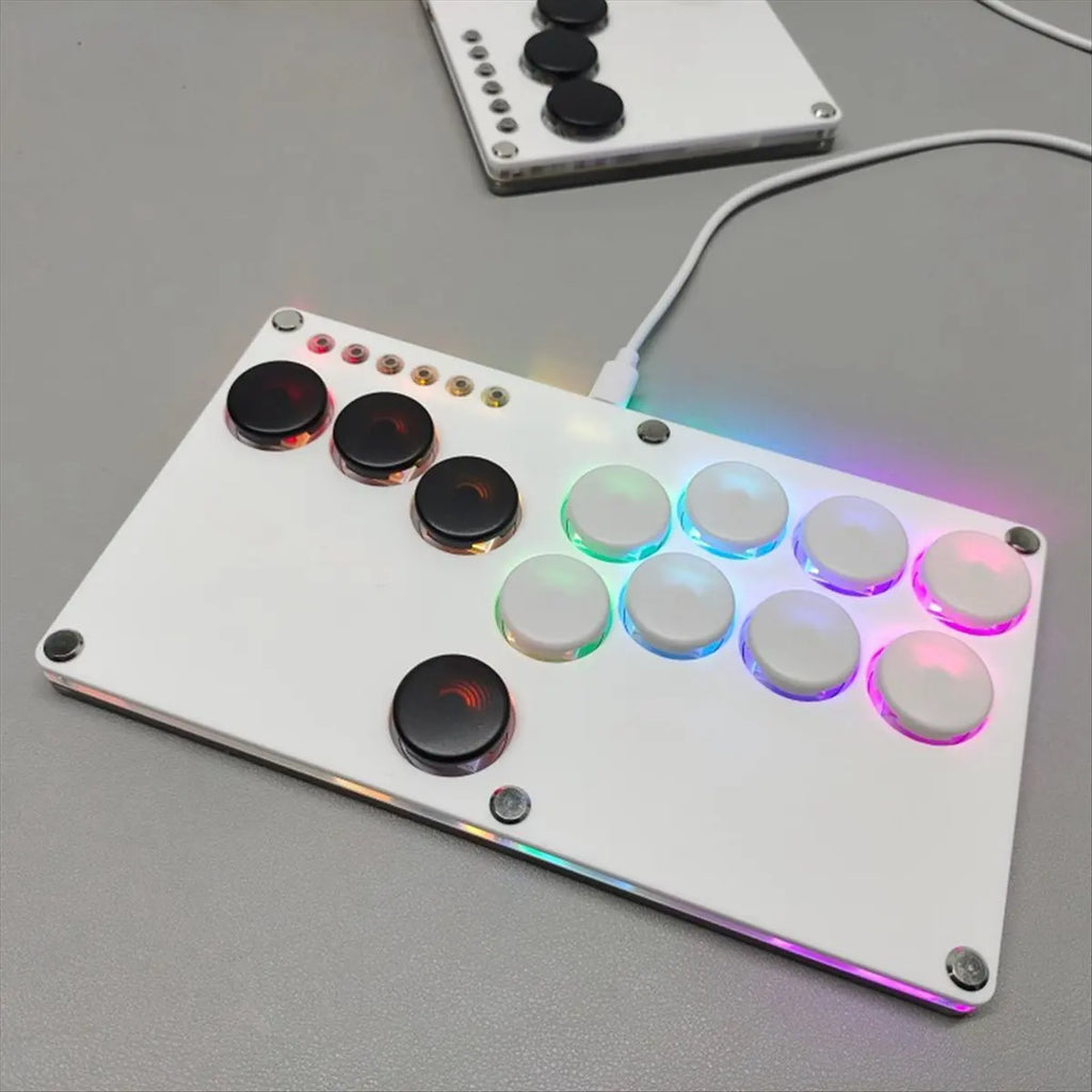 Y96A Flatbox Hitbox Arcade Fighting Game Encoder Controller Xinput/Dinput Mini Hitbox Console for NS/PS3/PS4 White+Black Key