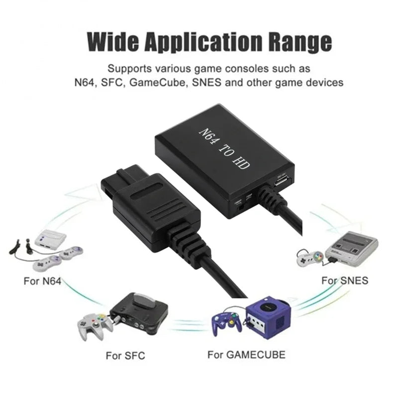 N64 to HDMI Converter Cable for PS2 Wii Xbox 1080P