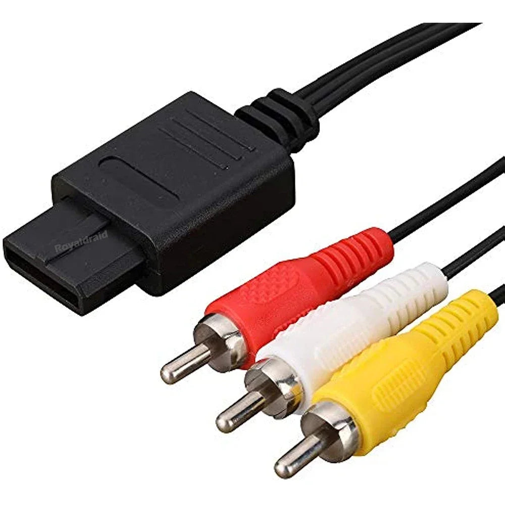 10PCS 1.8M AV Cable Composite Video Cord 6 Feet Line Compatible For N64/GameCube/SNES/SFC TV Game Console AV Cable