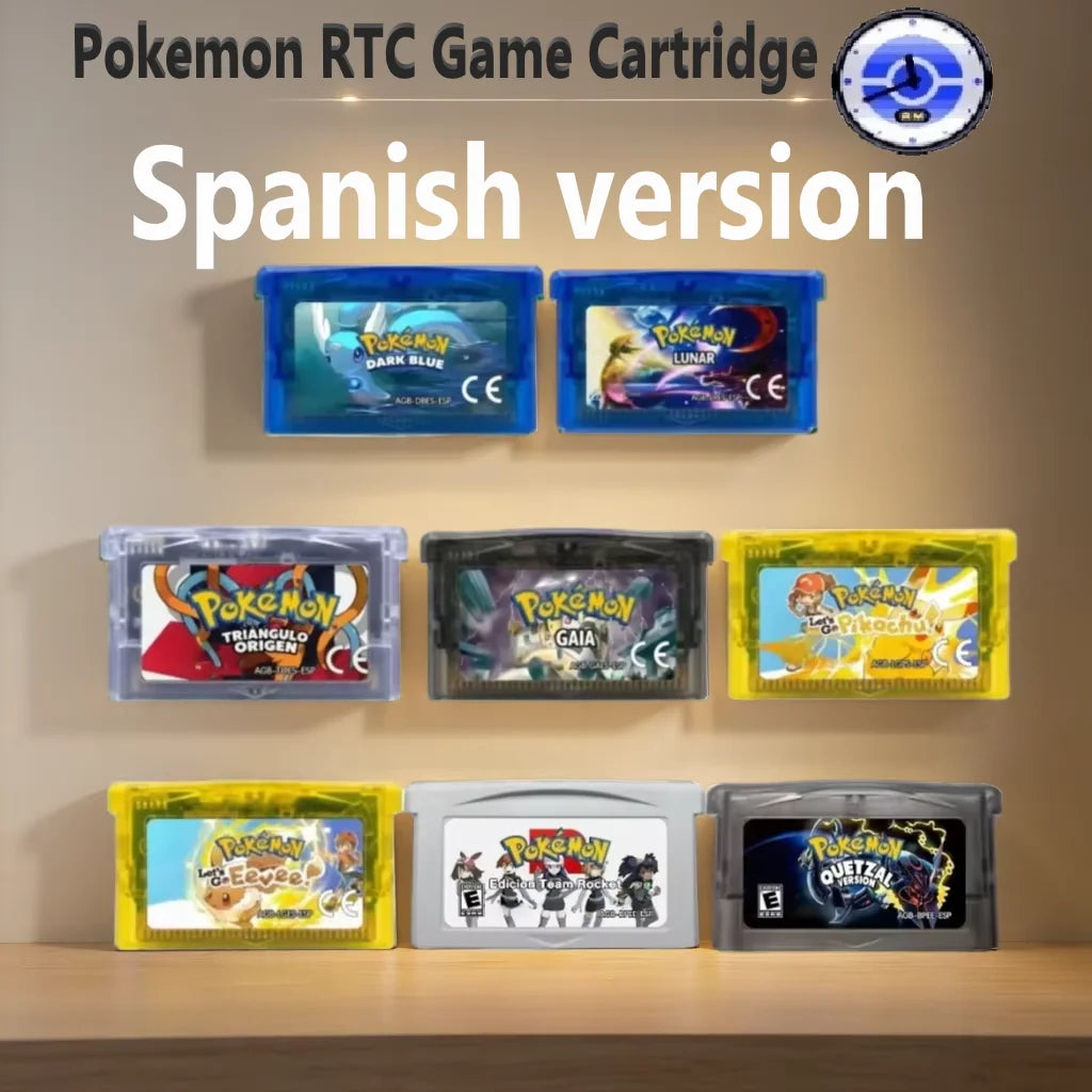 Pokémon GBA RTC Reproduction Cartridge Spanish Version