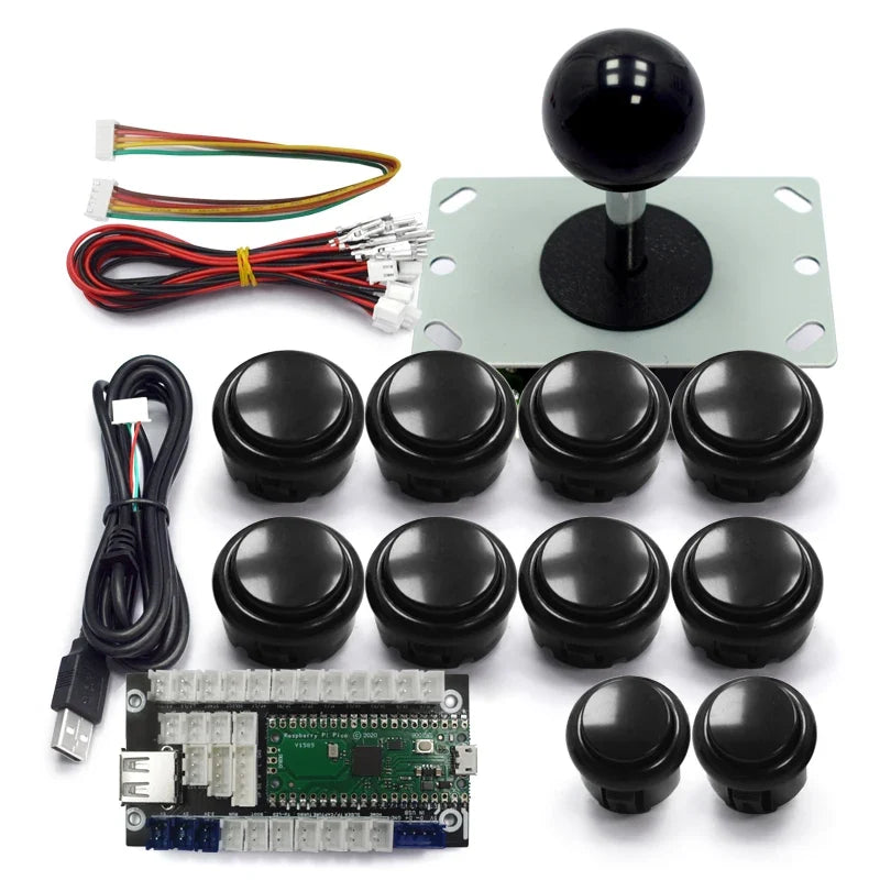Copy Sanwa Arcade Game Diy Kit 8 Way Joystick Push Buttons Usb Board Support PC 360 Raspberry Pi PC Android PS3 PS4
