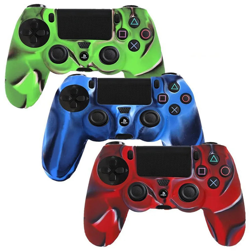 Silicone Protective Case for PS4 Controller, Red Green Blue
