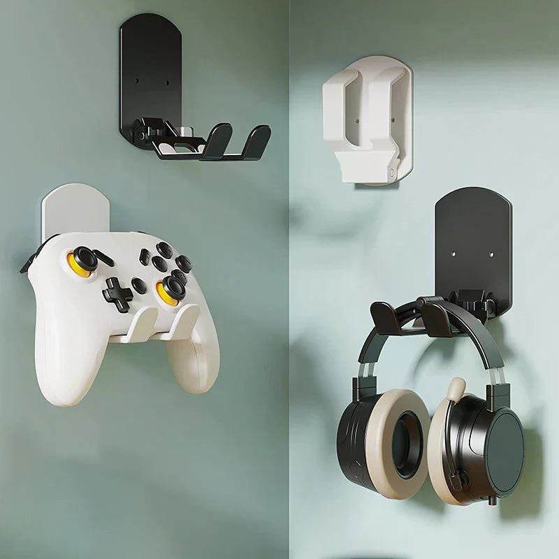 Wall Mounted Game Controller Bracket Base No Punching Easy Install Required Controller Storage Rack For Gaming Headset Bracket