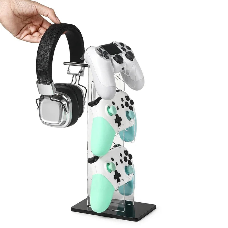 Three layer gaming controller headphone universal stand suitable for Xbox, PS4, PS5, Switch controller