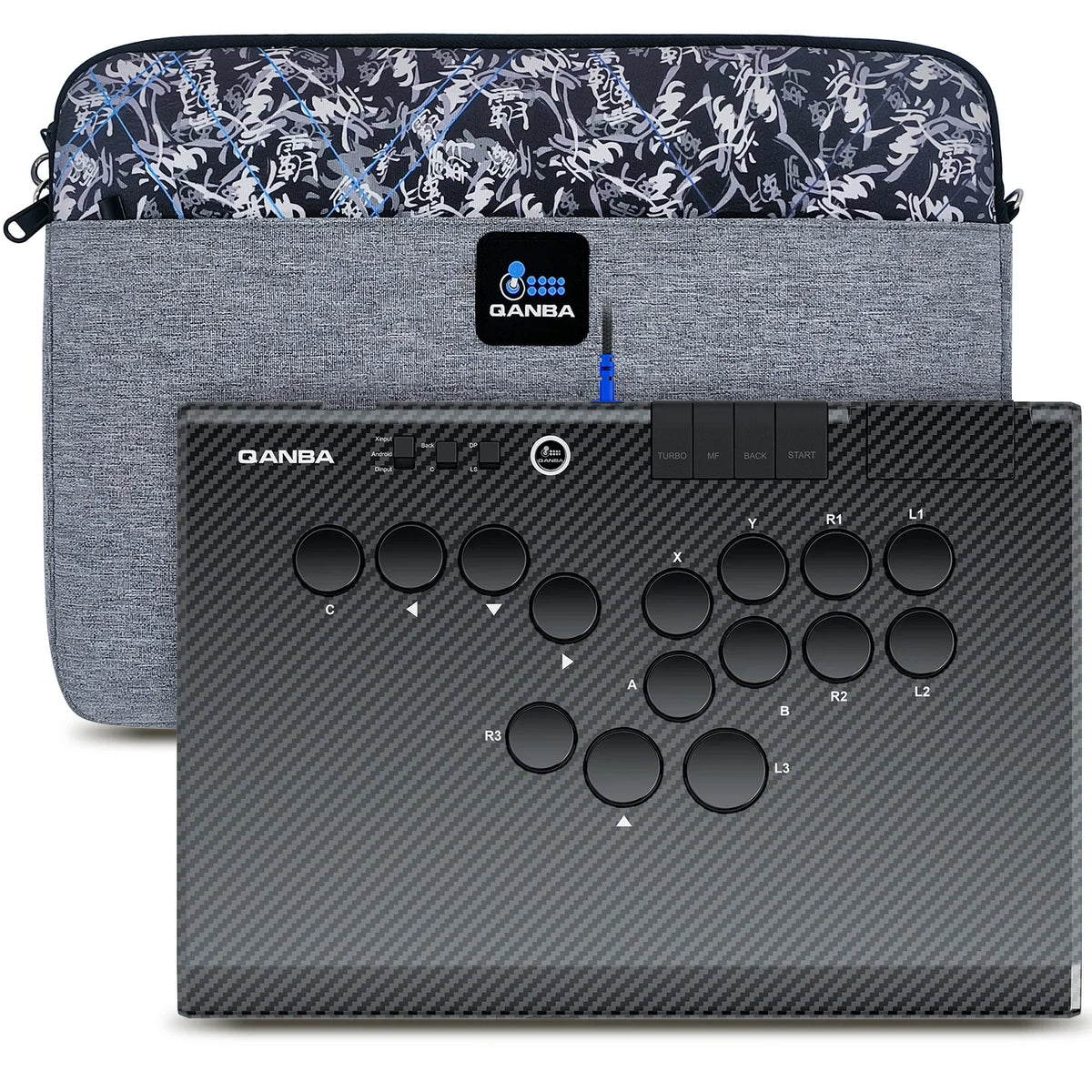 Qanba Ruby Leverless Arcade Super Wireless Arcade Controller 2.4G Wireless Connection Storage Bag for Android PC Steam