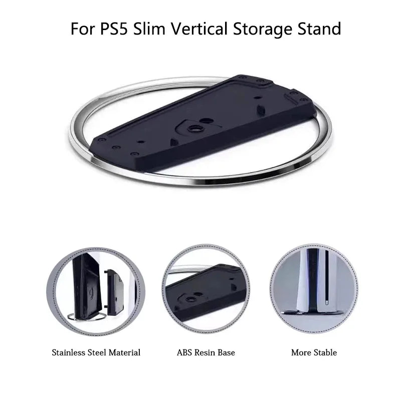 For PS5 Slim Vertical Stand Game Console Base Bracket Metal For PS5 Slim PS5 Vertical Stand Holder Disc / Digital
