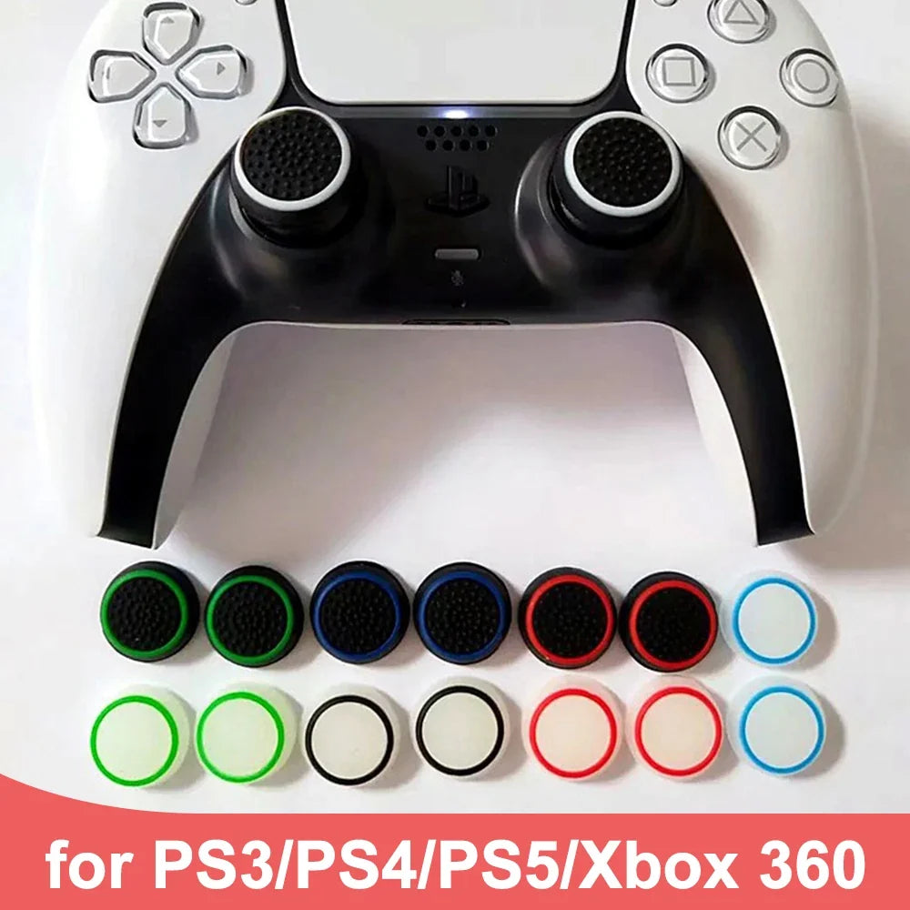 2pcs Soft Silicone Joystick Caps for PS5, PS4, PS3 Controllers