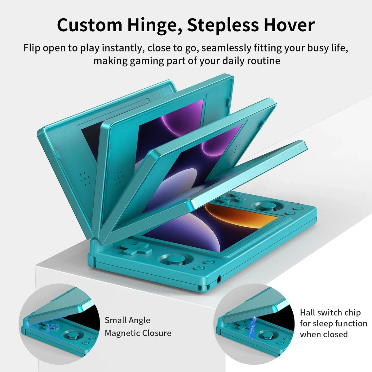 ANBERNIC RG DS Handheld Game Console RK3568 64-bit 4" IPS Multi-touch Screen Android 4000mAh Dual-screen Flip Video Games Player