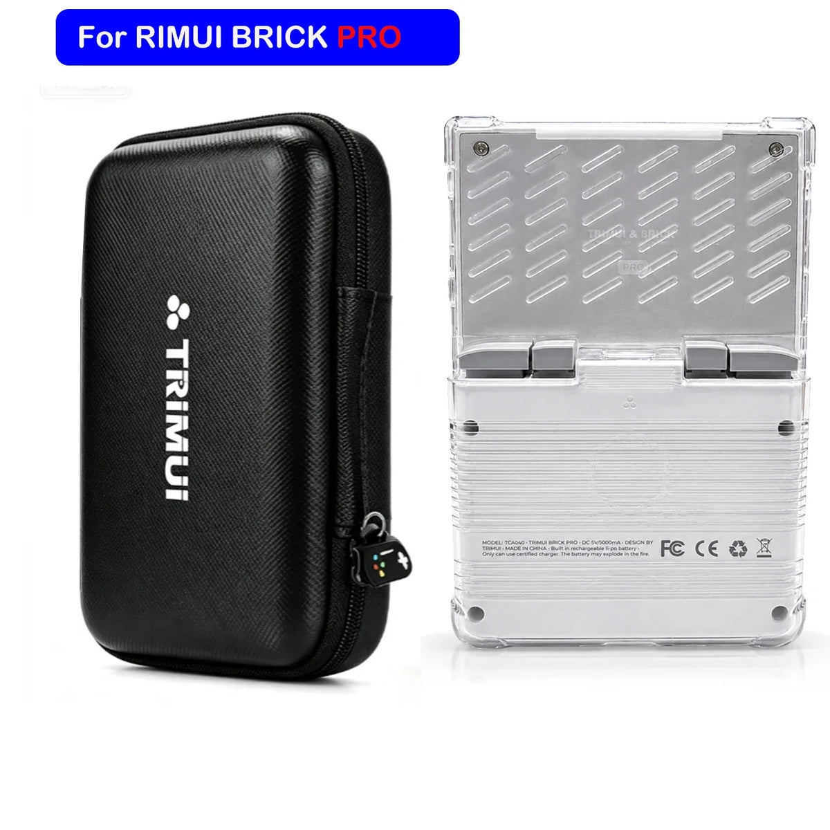 Portable Storage Bag TPU Case with Screen Protectors for TRIMUI BRICK PRO Game Console Tempered Glass Protectors Kit Accessories
