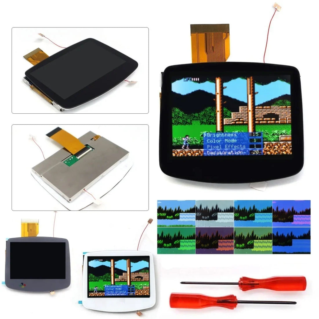 GBA V5 Laminated IPS LCD Kit, 720x480 HD, OSD, 8 Color Modes