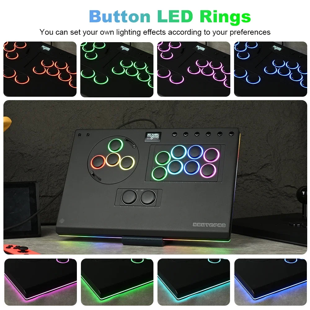 Haute42 Aluminum Alloy Joystick Hitbox Leverless Controller X-Move Stickless Arcade Controller for PC/PS4/PS5 FightStick Arcade