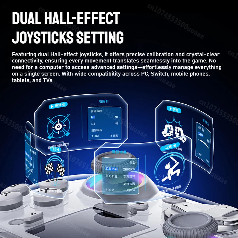GUSGU G7 Wireless Controller with 1.44 Inch Screen, Switch PS4 PC