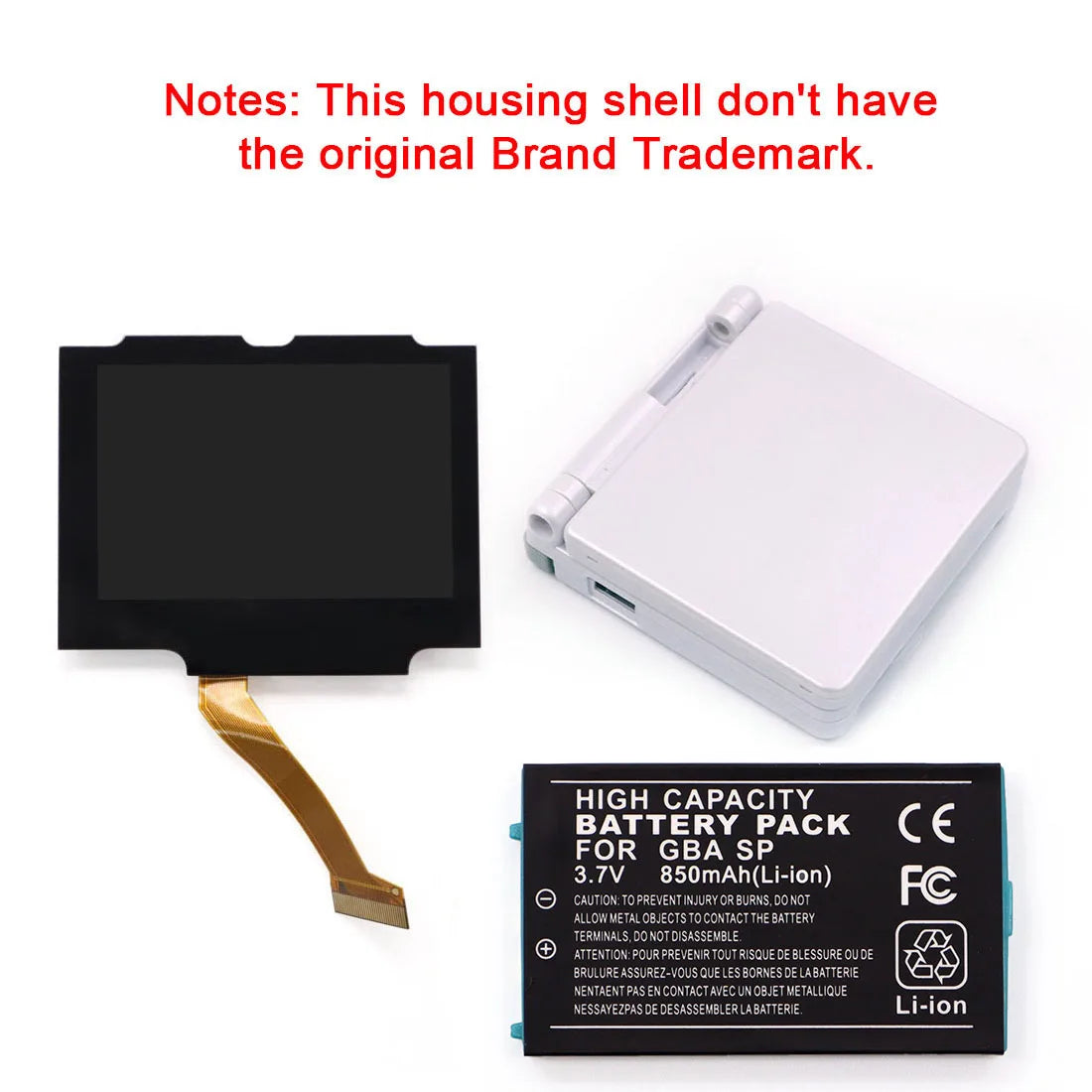 GBA SP V5 3.0 Inch IPS Screen Kit with 3.7V Rechargeable Pack