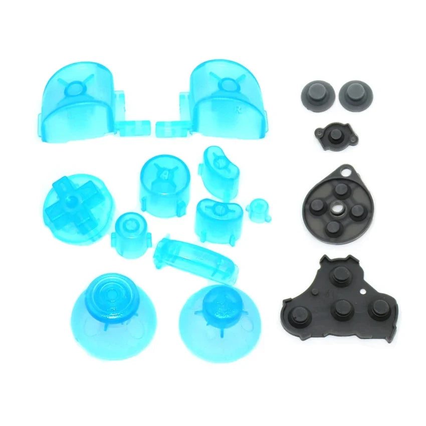 YuXi For GameCube ABXY L R Z D-Pad Button Kit Thumbstick Cap & Conductive Rubber Replacement for NGC Controller