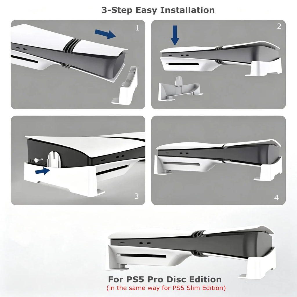 KOMIER P525 Horizontal Stand for PS5 Pro and PS5 Slim, White