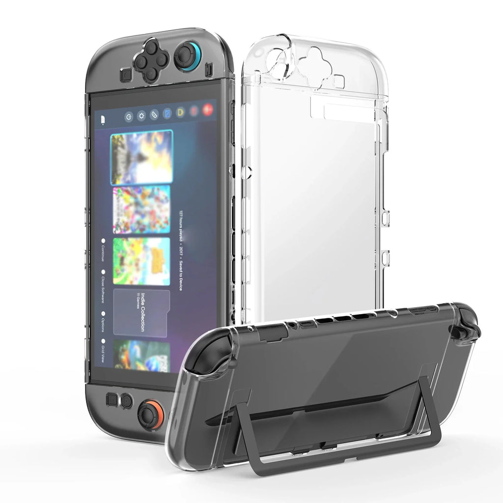 for Switch 2 Clear Protective Case PC Grip Dockable Gaming Accessories for Switch 2 7.9inch Cover