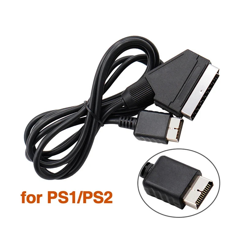 Replacement Real RGB SCART Cable TV AV Lead Connection Cable Playstation PS1 PS2 PS3 Slim PAL NTSC Consoles