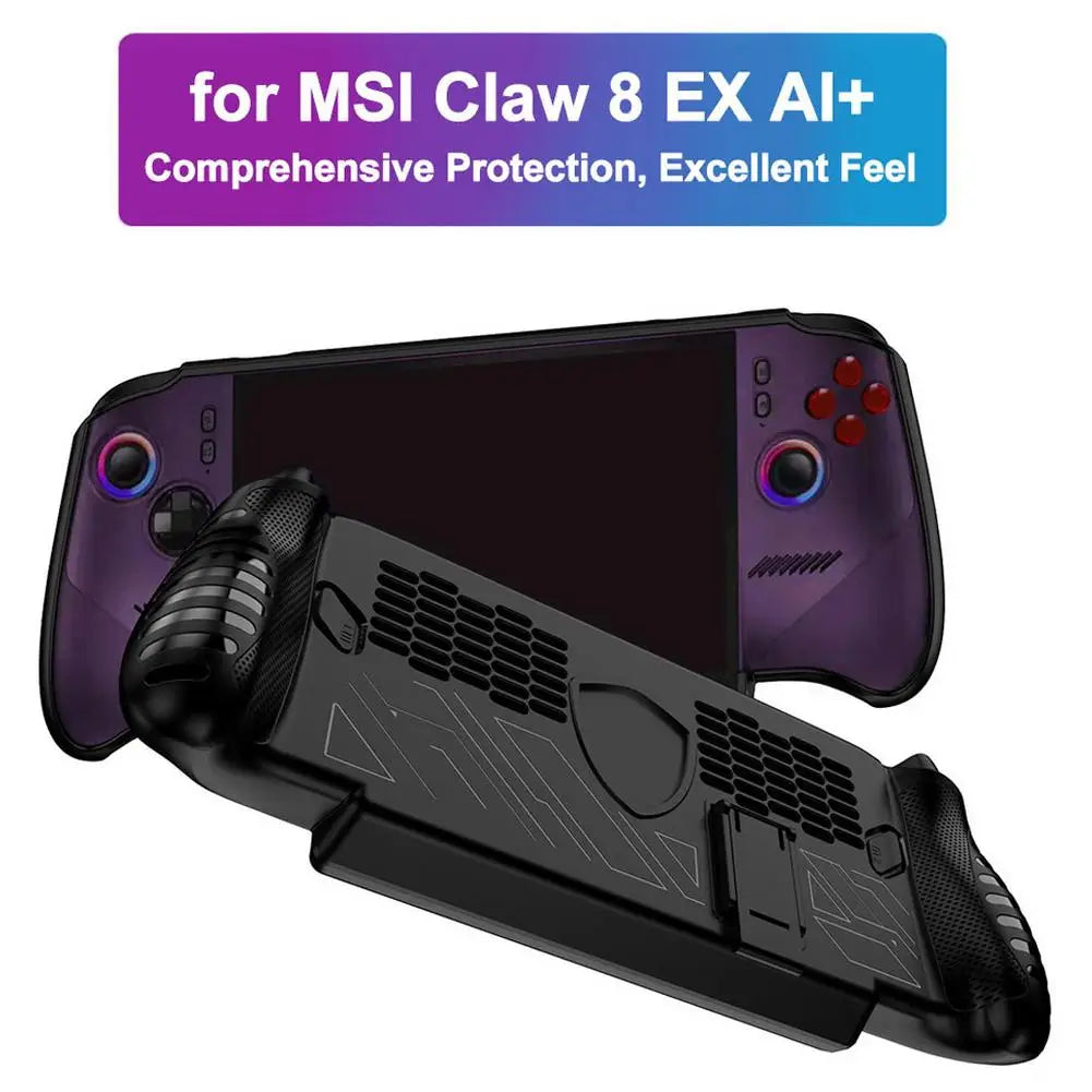 For MSI Claw 8 EX AI+ Game Handheld TPU Bracket Protective Case Shockproof Anti-Scratch Ergonomic Grip Full Cover Shell